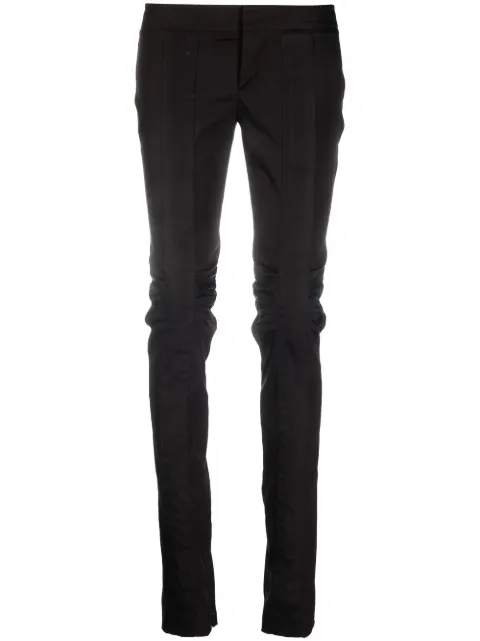 Gucci Pre-Owned 2000s gathering-detailed low-rise trousers Brown GUC450HL