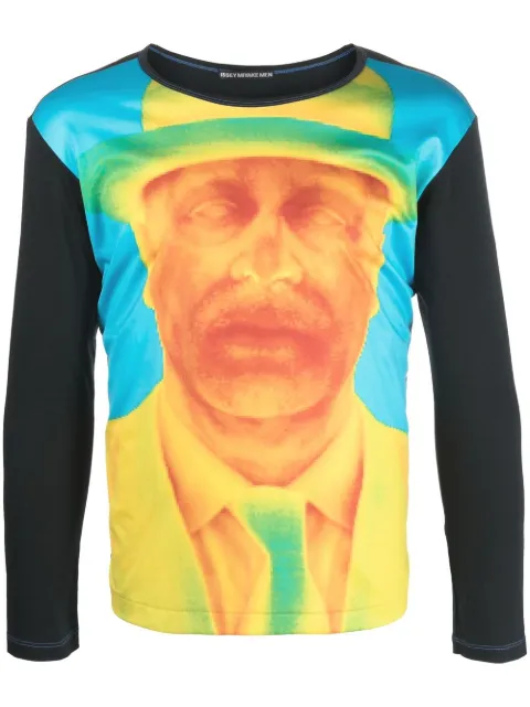 Issey Miyake Pre-Owned 2000s Kenji Hirasawa print long-sleeved T-shirt Yellow HOLAMIY210