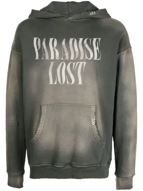 Alchemist slogan-print pullover hoodie Blue ALMAFW22MJHD21C