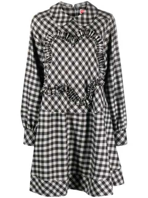 Kenzo gingham-check midi dress Black FC62RO1039FD