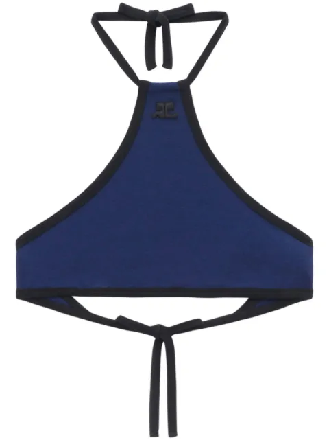 Courrèges halterneck cropped top Blue 123JTO144JS0070