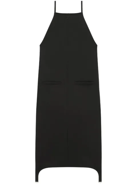 Courrèges square-neck midi dress Black 123CRO186PL0007