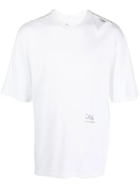 OBJECTS IV LIFE logo-print waffle-knit T-shirt White OBJ001101030422
