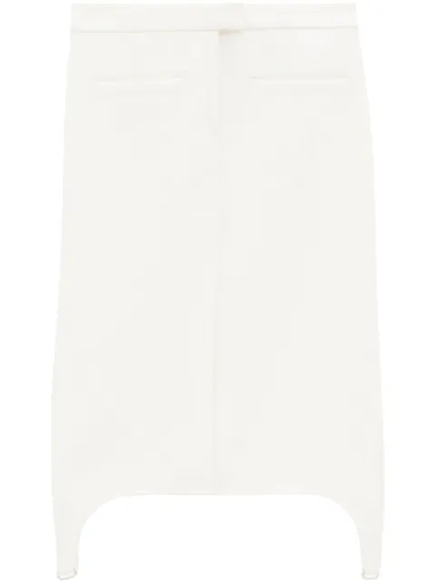 Courrèges twill suspenders midi skirt White 123CJU079PL0007