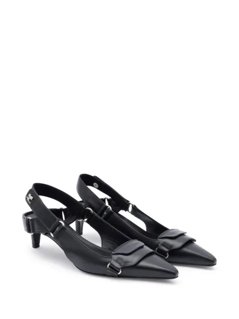 Courrèges Racer leather pumps Black 123SCS075