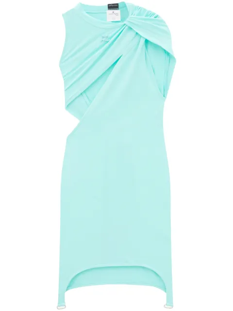 Courrèges cut-out gathered mini dress Blue 123JRO181PA0043