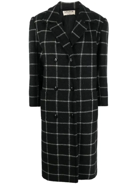 A.N.G.E.L.O. Vintage Cult 1980s checkered double-breasted coat Black ANG450KE