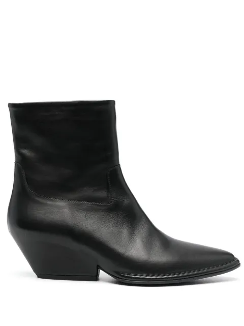 Del Carlo cuban-heel pointed ankle boots Black 10807