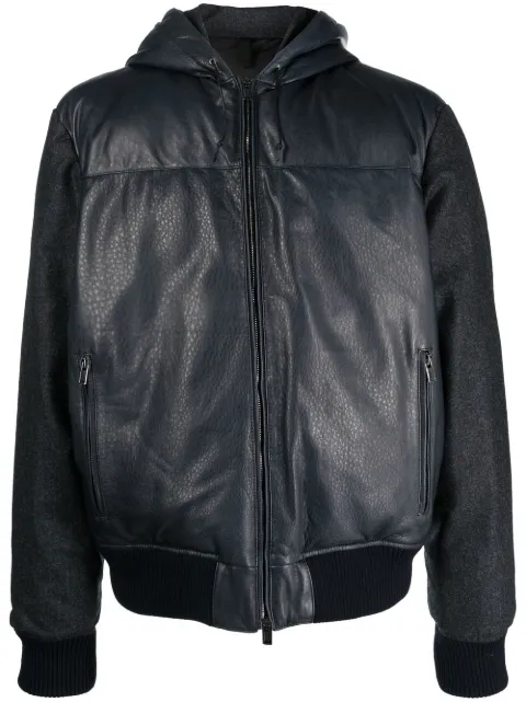 Tagliatore contrast-panel hooded bomber jacket Blue CLIVECHI2206