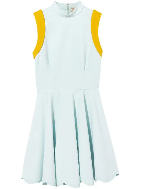 PUCCI contrast-trim flared dress Blue 3ERG203E639