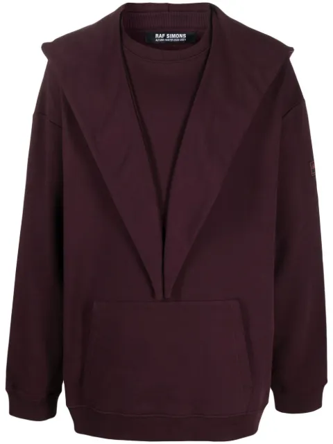 Raf Simons deconstructed cotton hoodie Purple 222M164190040055