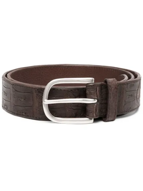 Orciani Animal-embossed leather belt Brown U08125
