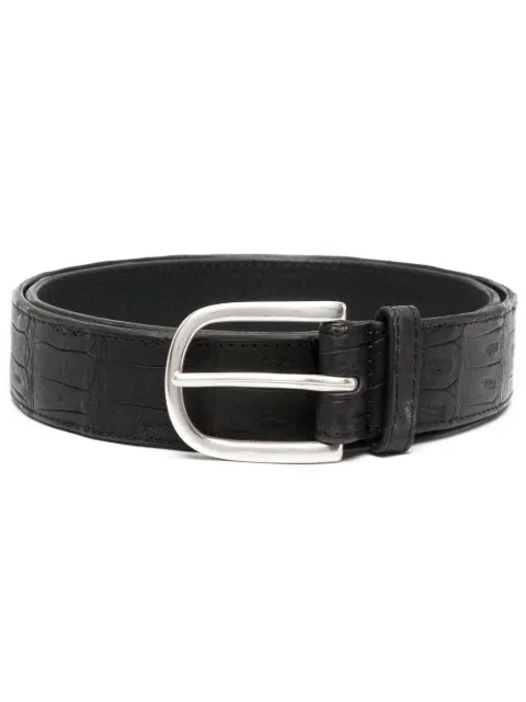 Orciani Animal-embossed leather belt Black U08125