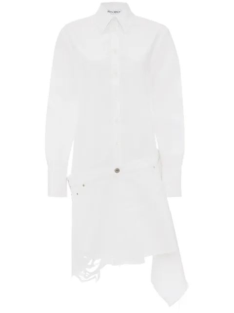 JW Anderson distressed-finish asymmetric shirtdress White DR0343PG1248