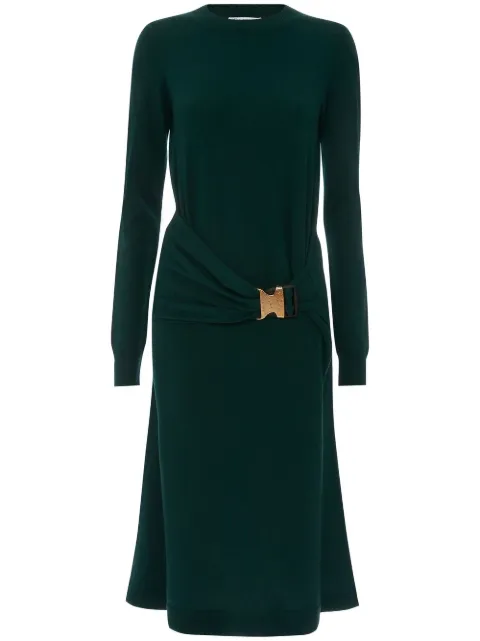 JW Anderson buckle-waist midi dress Green KW0816YN0200560