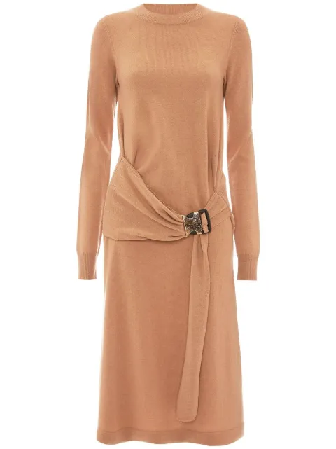 JW Anderson buckled-waist knit dress Brown KW0816YN0200132