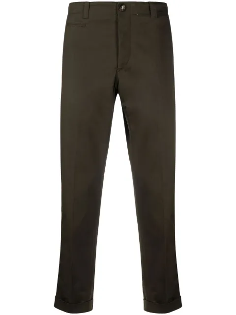 PT Torino buckle-detail cropped trousers Green CORSRPBC0REWNU34