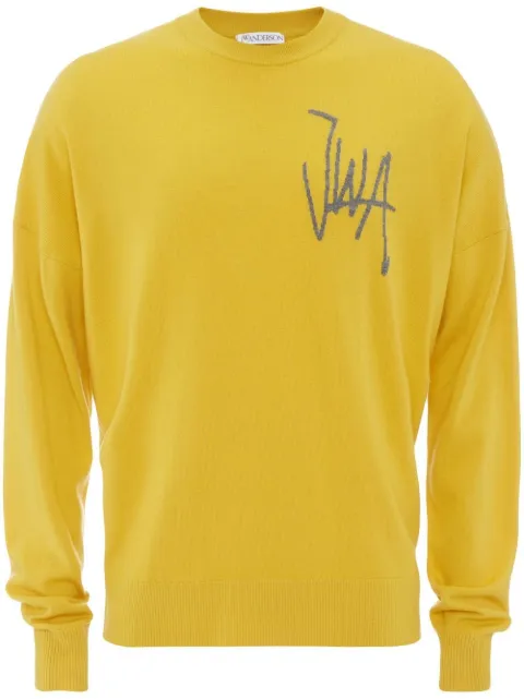 JW Anderson logo-embroidered jumper Yellow KW0614YN0008199