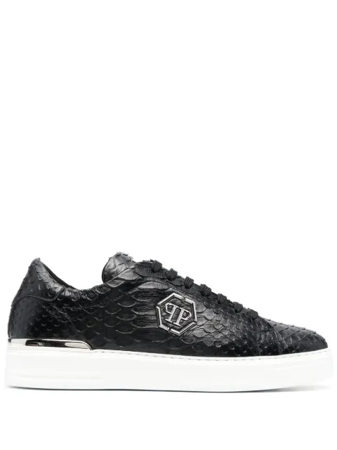 Philipp Plein textured low-top sneakers Black AABSMSC3155PLE029P