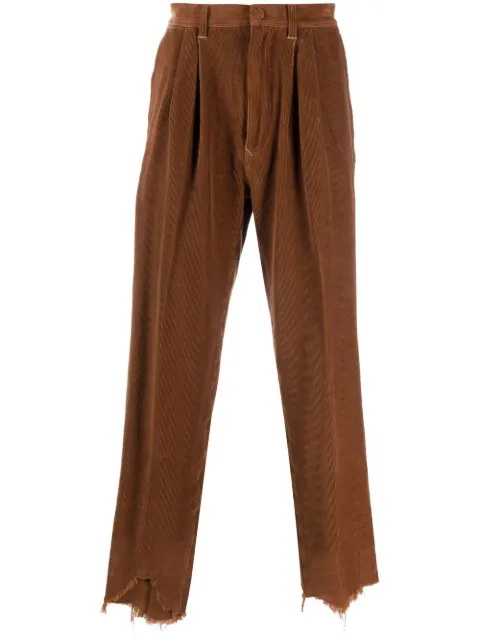 Incotex raw-cut corduroy trousers Brown FTP001FX003