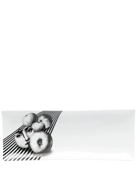 Fornasetti face-print rectangular tray White P42X390