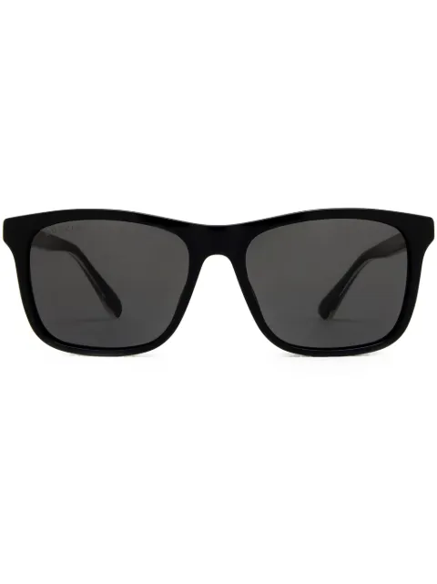 Gucci Eyewear Web-stripe square-frame sunglasses Black GG0381SN007