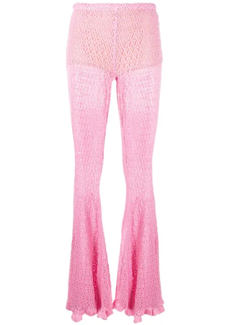 Blumarine knitted flared trousers Pink P344P002A