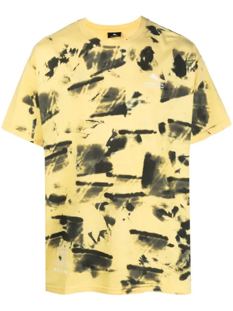 Mauna Kea paint-print short-sleeved T-shirt Yellow MKS101