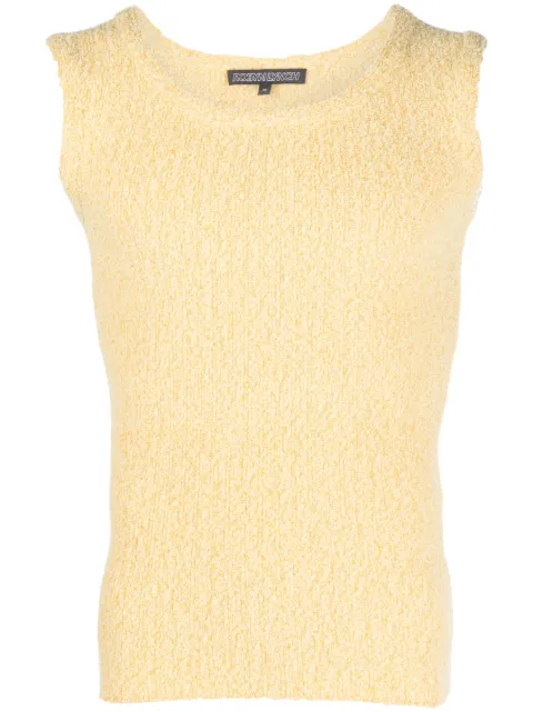 Robyn Lynch textured knit tank top Yellow SS23RLTSH04