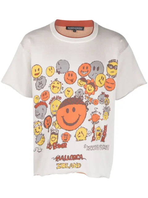 Robyn Lynch Smiley-print cotton T-shirt Neutrals SS23RLTSH01