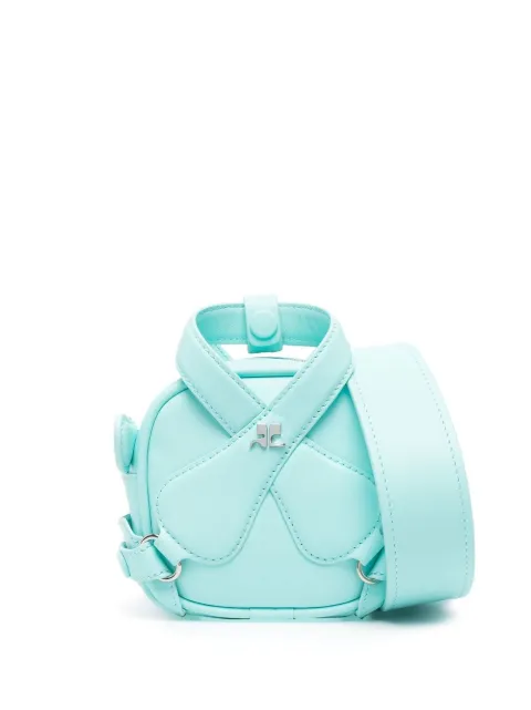 Courrèges Loop X mini leather bag Blue 123GSA039CR0010