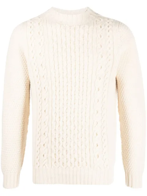 Drumohr cable-knit fitted jumper Neutrals D4W125AR