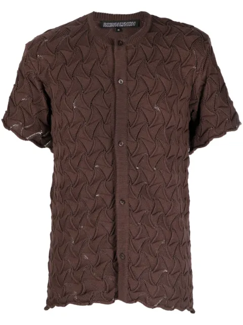 Robyn Lynch Wave cable-knit cardigan Brown SS23RLTSH03
