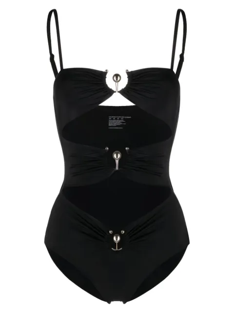 Christopher Esber square neck cut-out swimsuit Black 22047020