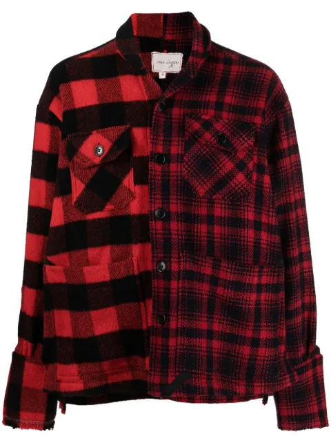 Greg Lauren checked shirt jacket Black EM100