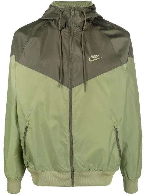 Nike embroidered-logo zip-up hooded jacket Green DA0001