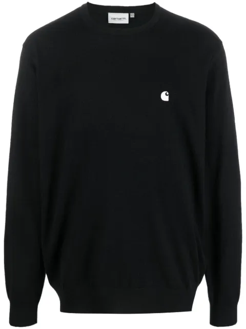 Carhartt WIP logo-embroidered crew neck jumper Blue I030841