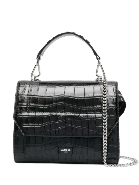 Lancel crocodile-embossed leather tote bag Black A10930