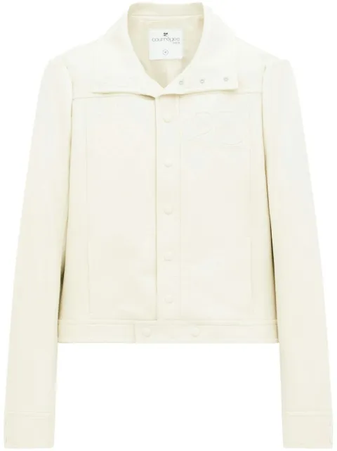 Courrèges chest logo-patch shirt jacket White 123CBL017VY0014