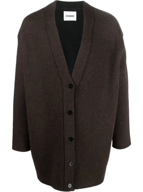 Jil Sander oversize V-neck cardigan Brown J21GP0014J14547