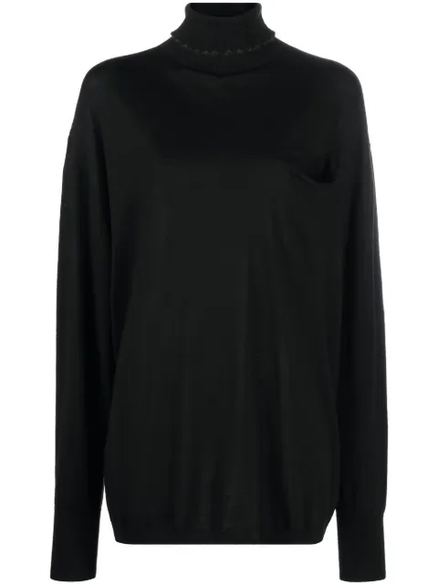QUIRA ribbed-knit roll neck jumper Black Q724KF
