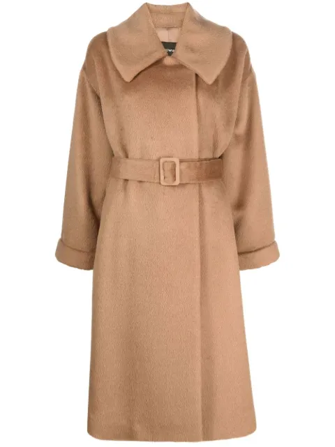 Emporio Armani belted long-sleeve coat Brown H3NL1JC9908