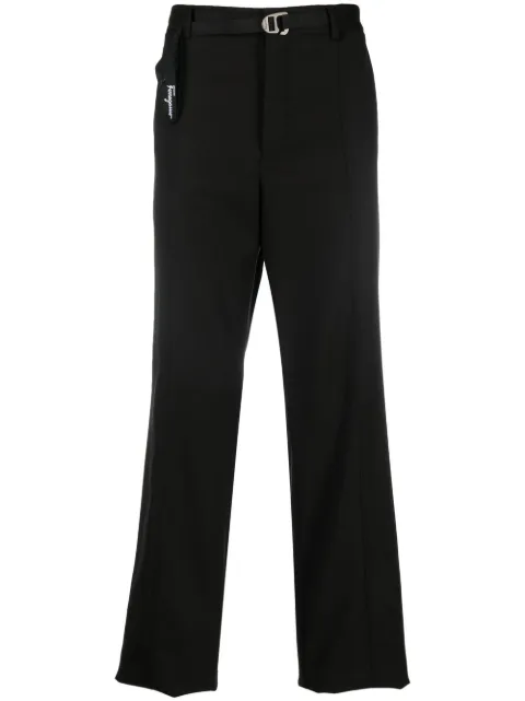 Ferragamo straight-leg belted trousers Brown 756936