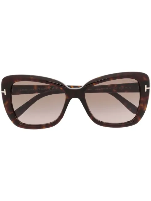TOM FORD Eyewear tortoiseshell-effect sunglasses Brown FT1008