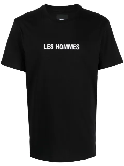 LES HOMMES logo print T-shirt Black LF2243020700