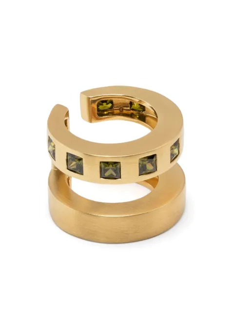 Tom Wood Arch Zirconia Double cuff earrings Gold 100021