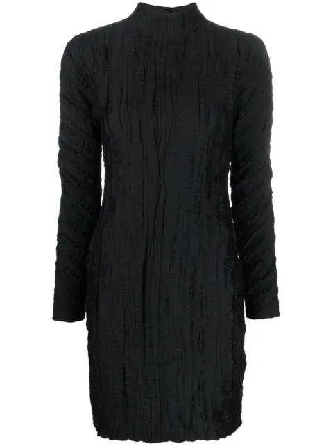 Rodebjer crease-effect mock neck dress Black 2400266