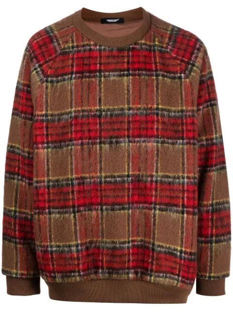 Undercover plaid-check sweatshirt Brown UC2B4405