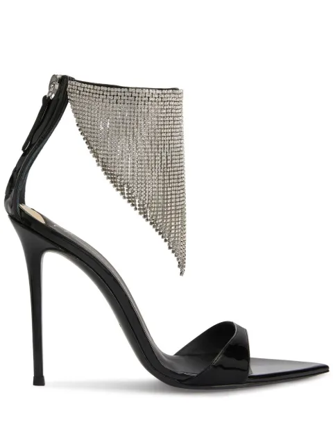 Giuseppe Zanotti Intriigo Crystal 105mm sandals Black E300033002