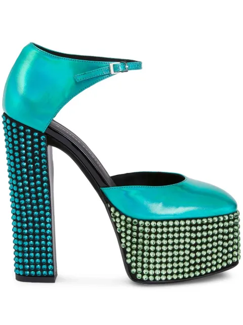 Giuseppe Zanotti 150mm Bebe Strass pumps Green E360003002